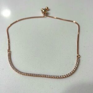 Elegant Adjustable Rose Gold Bracelet with Crystal Accents